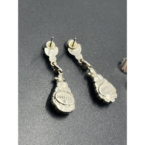 Sorrelli Beautiful‎ Vintage Black Crystal Silver Tone Dangle Earrings - Picture 12 of 15